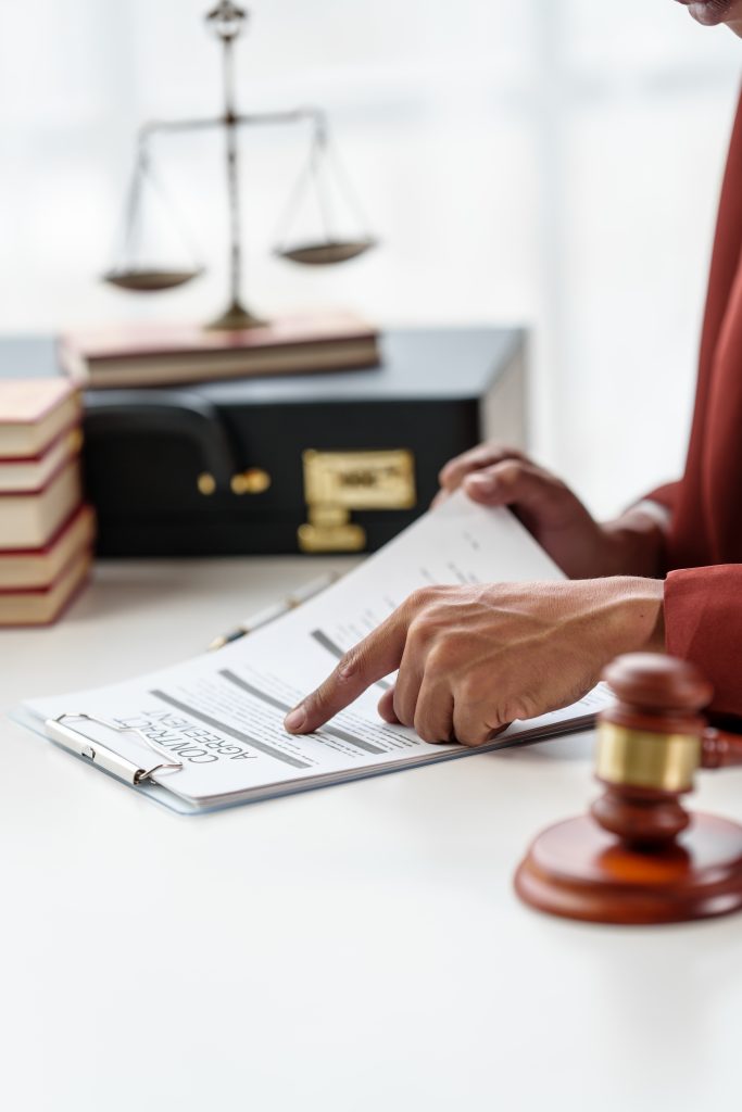 woman reviewing paperwork